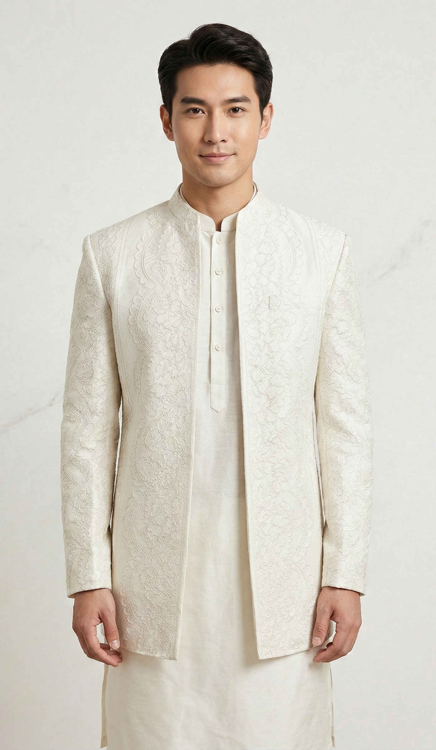 Royal Ivory Embroidered Prince Coat